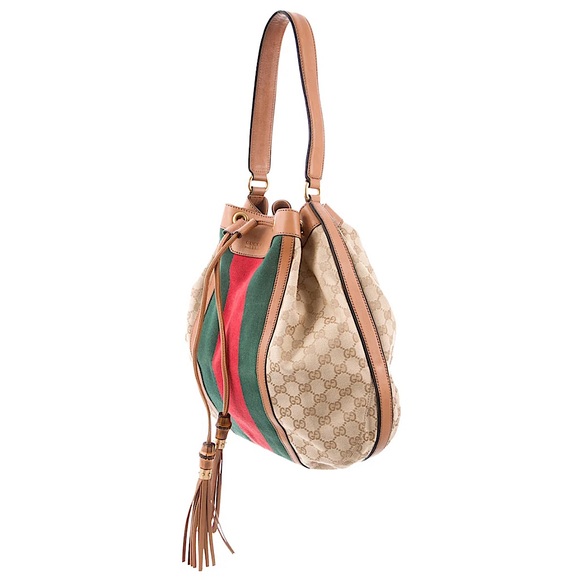 GUCCI | GG canvas/leather | Rania Web | DRAWSTRING | Shoulder Bag - Picture 3 of 5